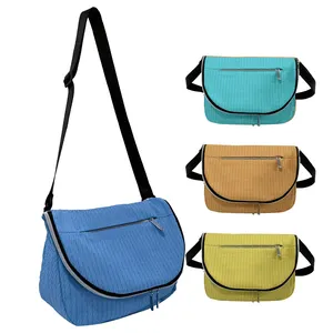 Factory Manufacture Hot Sale Free Sample Color Mixed Recycled Zipper Pocket Custom Shoulder Bag