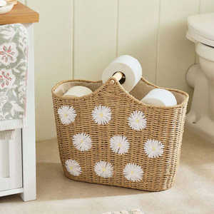 Panier de salle de bain en corde de papier fait main sur mesure 2026 avec tige en bois – Distributeur et réservoir de papier toilette en gros - Product Image 5