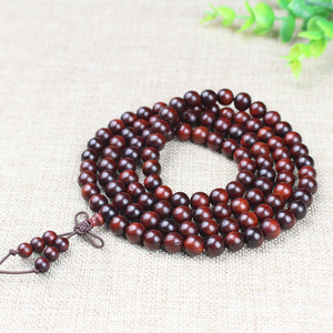 Rhinoceros Horn And Sandalwood <b>Bracelet</b> 8mm 108 Beads Unisex Prayer Beads Religious Ceremony Ornament - Product Image 3