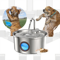 Fontaine à eau portable pour chat en acier inoxydable 3,2 L, distributeur d'eau écologique pour animaux de compagnie, automatique, anti-fuite, rechargeable