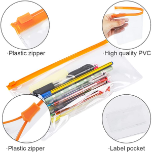 Amplop Zip poli jelas PVC A6 tas tempat pensil untuk perlengkapan kantor sekolah A4 A5 tas pensil cetak Logo tahan air - Product Image 5