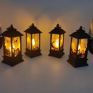 キャンドルライト城パンプキンゴーストハンギングライトハロウィーンデコレーションLEDランタンランプハロウィーンパーティー用品 - Product Image 1