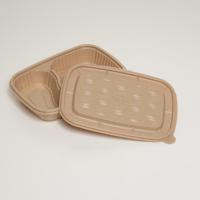 Couvercle de récipient alimentaire en fibre de riz rectangulaire biodégradable multi-usages jetable écologique sans BPA micro-ondable