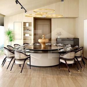 Ensemble de <span class=keywords><strong>table</strong></span> à manger électrique en bois de luxe pour hôtel, 12/<span class=keywords><strong>20</strong></span> <span class=keywords><strong>personnes</strong></span>, salle privée de club, banquet, 3m, restaurant chinois moderne, grand marbre - Product Image 4