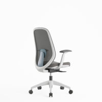 Silla de Oficina Ejecutiva Moderna KOHO, Blanca, Ergonómica, con Respaldo Medio de Malla, Altura Ajustable, para Oficina en Casa