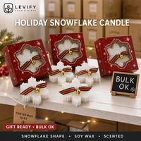 Bougie en cire de soja parfumée flocon de neige 2026, bougie artistique d'aromathérapie, décoration d'intérieur, coffret cadeau de Noël, cadeau souvenir en gros