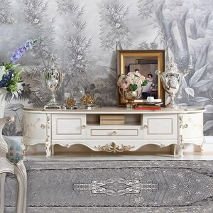 Mueble de TV de Madera Maciza Francesa Noble, Tallado a Mano, de Lujo, para Almacenamiento en el Hogar, Hotel, Estilo Tradicional Europeo, Pintado, para Sala de Estar de Villa - Product Image 2