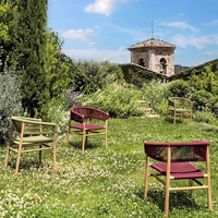 Ensemble de table et de chaises de loisirs d'extérieur en teck et rotin, meubles de salon résistants aux UV et imperméables pour cour, villa, hôtel, terrasse