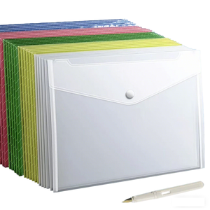 Bolsa de Plástico Transparente para Documentos, Tamaño A4, con Cierre de Botón, Fabricada en China - Product Image 1