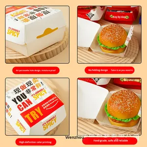 Boîte à hamburger de style épaissi, pliable, pour emporter, emballage commercial pour snacks, boîte d'emballage à usage unique - Product Image 4