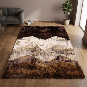 Alfombra Única Hecha a Mano en India de Lana, Viscosa y Algodón con Pelo Largo de 10' x 8' - Product Image 2
