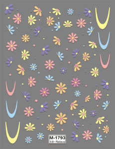 Qianya 5D copo de nieve calado en relieve pegatinas de <span class=keywords><strong>uñas</strong></span>-Icy Bow & Winter Wonderland diseños con pegamento trasero mate para decoración de <span class=keywords><strong>uñas</strong></span> - Product Image 2