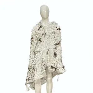 White Snow Camo Poncho 3D Stealth White Camouflage Cloak