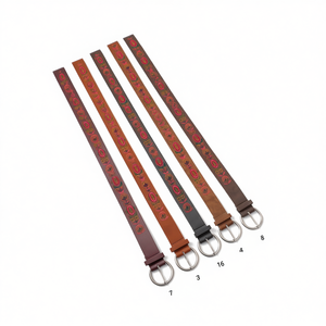 Cintura in PU Ricamata con Anello a D da 4 cm, Design Floreale, Cintura Casual alla Moda per Donne - Product Image 2