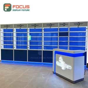 ตู้โชว์ร้านขายอุปกรณ์สูบบุหรี่ระดับไฮเอนด์ ตู้ไม้กระจกพร้อมไฟ LED สำหรับเก็บยาสูบ - Product Image 5