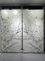 BNL1632Y15/BNL1632L15 Calacatta Luxe 1600x3200x12mm Slab Porselen Batu Sinter untuk Latar Belakang TV untuk Kamar Tidur Ruang Tamu