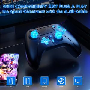 Foirceadal động cơ kép rung 6-trục cảm biến RGB Gamepad Turbo 3.5mm âm thanh jack Touch pad cho ps5 cho PS3 cho PS4 Pro Slim - Product Image 3
