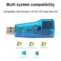 Tarjeta de red Ethernet 10M 100M USB2.0 USB 2,0 a adaptador de tarjeta de red Ethernet Lan externo 10/100M RJ45 azul