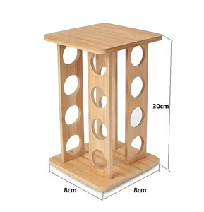 Organizzatore Girevole per Spezie da Cucina, <span class=keywords><strong>Portaspezie</strong></span> Flessibile in Bambù con Barattoli per Spezie - Product Image 3