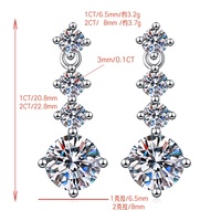 Bijoux raffinés de qualité supérieure, pendentifs en argent sterling S925 avec moissanite VVs1, boucles d'oreilles en forme de lustre, pour cadeau femme