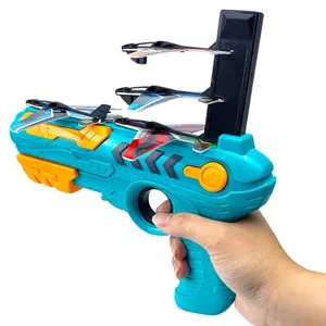 新到货儿童玩具枪泡沫弹射飞机枪玩具与四个气泡飞机和四个目标儿童决斗玩具枪