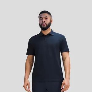 Özel lüks süblimasyon Polyester abd boyutu kuru Fit kısa kollu nem esneklik yan bölünmüş alt Golf Polo T shirt erkekler için