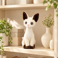 Peluche chat noir et blanc, jouet en peluche doux, poupée chaton pour cadeau ou décoration
