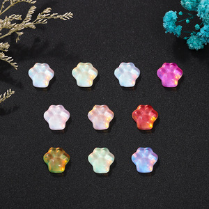 Strass en verre cristal pour nail art, motif patte de chat, irisés, décorations DIY portables, style dessin animé mignon, accessoires non toxiques - Product Image 1