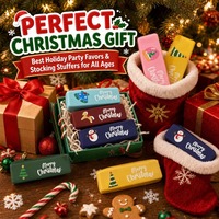 Offre Spéciale Noël : Jouet Squishy en forme de beurre, simulation de blocs de construction, thème de Noël, anti-stress et de décompression, avec boîte de présentation