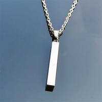 Collier Pendentif Piliers en Acier Inoxydable « Je t'aime » pour Couples, Bijou Pendentif Piliers Noir et Argent