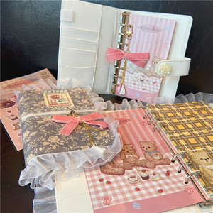 Schattig Meisje Hart Losse Bladset Japans Boek Meisje Dagboek Rose Hand Tent Boek Doek Kunst Kant Rand Notitieboek - Product Image 3