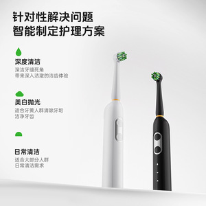 Electric <b>Toothbrush</b> Rechargeable Wireless Charging IPX7 Waterproof Portable With Soft Bristles Round <b>Head</b> For Adults - Product Image 5