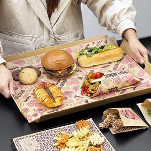 Papier d'emballage pour hot-dogs, sandwichs et frites, résistant à l'huile, enduit de PE, biodégradable, écologique, jetable - Product Image 1