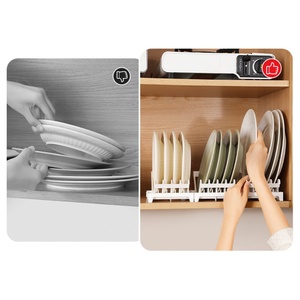 Countertop <b>Dish</b> <b>Rack</b> Vertical Cutting Board <b>Dish</b> Drainer Drying Plate Storage Perforation-Free Household Kitchen - Product Image 2