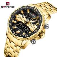 Reloj de Pulsera Naviforce NF9234 9234 para Hombre, Original, de Cuarzo, de Acero Inoxidable, Resistente al Agua, de Lujo, para Negocios