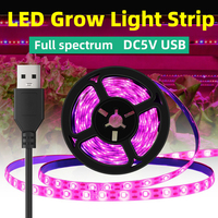 Lampe de culture LED à spectre complet USB 5V avec CRI80 et une durée de vie de 50 000 heures pour plantes d'intérieur, serres hydroponiques, fleurs et graines