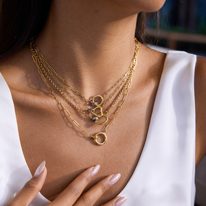 2025 New Build <span class=keywords><strong>You</strong></span> Own Jewelry Collares de joyería de moda Collar de cadena chapado en oro para hombre Mujer Gargantilla de acero inoxidable - Product Image 3