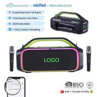   Altavoz Portátil Inalámbrico para Exteriores, Resistente al Agua, para el Hogar, Ducha, Fiestas, con Dos Micrófonos, Personalizable