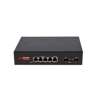 Conmutador Vlan compatible con 4 puertos Gigabit Poe completo con 1 enlace ascendente RJ45 y 2 conmutadores de red de Puerto SFP para PC de acceso de puente de red CCTV
