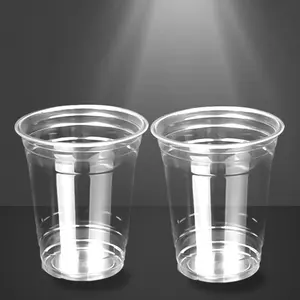 顧客ロゴ使い捨てグリーンコーヒーブラウンPETプラスチックカップ飲料透明プラスチックアイスクリームカップウエスタンハット型プラスチックカップ