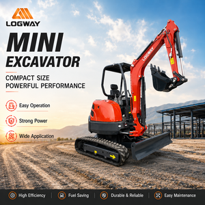 Mini-excavatrice robuste EU LOGWAY pour la réparation routière, les travaux de terrassement en montagne et en ferme, avec lame large et chenilles en acier, mini-excavatrice professionnelle - Product Image 4