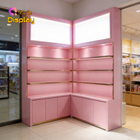 Comptoir de réception de salon moderne violet clair personnalisé, vitrine pour perruques avec éclairage LED, durable, de haute qualité, écologique