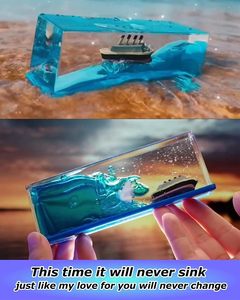 Cruise <span class=keywords><strong>Ship</strong></span> Chế Độ Chất Lỏng Trôi Chai Tàu Mô Hình Trang Trí Acrylic Trang Trí Nội Thất Châu Âu Nhựa Thuyền Đầy Màu Sắc Bóng & Globe - Product Image 4