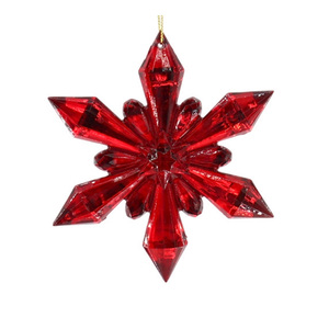 مخصصة عالية الجودة جوهرة شفافة الاكريليك زخرفة شجرة عيد الميلاد ندفة الثلج الكريستال شنقا ديكور المنزل الحزب - Product Image 3