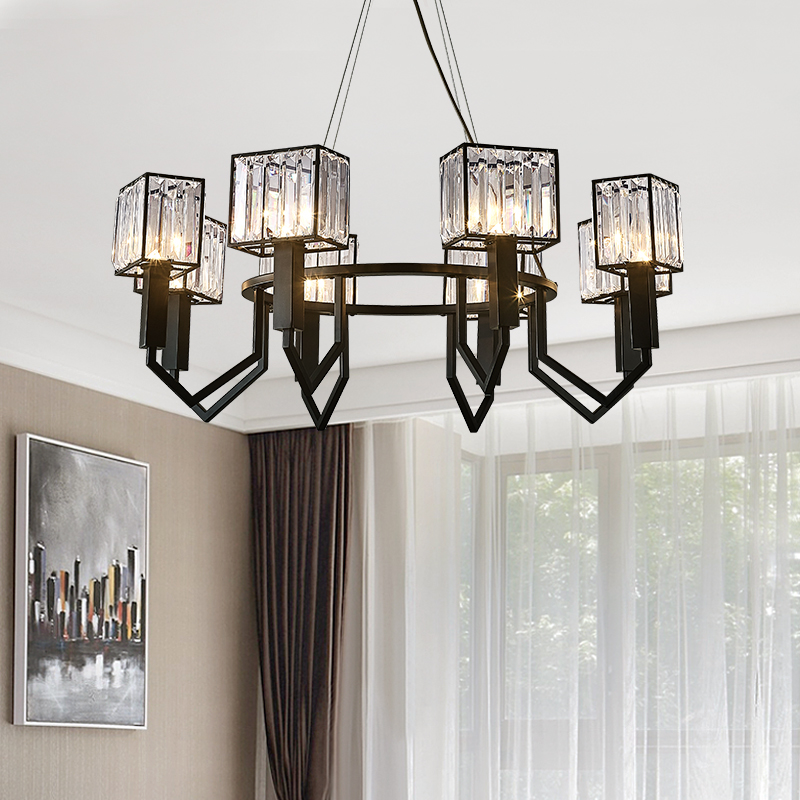 Scandinavian personality unique gold black E14 LED big chandelier luxury hotel home deco interior drop chandelier supplier