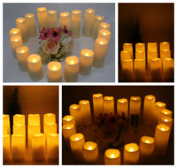 12 bougies LED sans flamme en forme de pilier, couleur ivoire, fonctionnant sur piles, ensemble de bougies réalistes, flamme 3D, commande par bouton, décoration de la maison, mariage