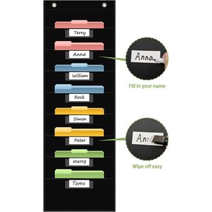 Pockets <b>File</b> Storage Pocket Chart with 8 Nametag Pockets,Hanging Wall <b>File</b> Organizer for Classroom and Office Use - Product Image 4