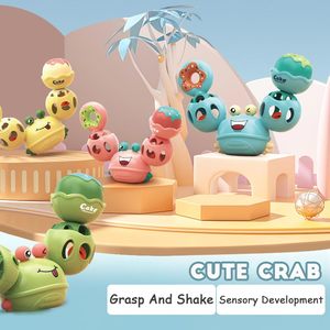 Jouet sensoriel gonflable en plastique ABS, griffe de crabe de dessin animé souple avec <span class=keywords><strong>hochet</strong></span> pour bébé et tout-petit, fonction interactive de torsion et de secouage - Product Image 4