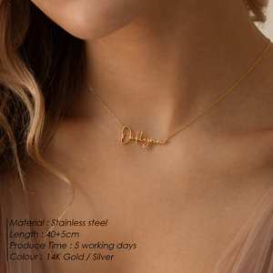Emanco Collar <span class=keywords><strong>con</strong></span> <span class=keywords><strong>Nombre</strong></span> Personalizado para Niñas, Gargantilla Grabada <span class=keywords><strong>con</strong></span> Placa <span class=keywords><strong>de</strong></span> <span class=keywords><strong>Nombre</strong></span>, <span class=keywords><strong>Cadena</strong></span> Fina <span class=keywords><strong>de</strong></span> Acero Inoxidable, Envío Directo - Product Image 3