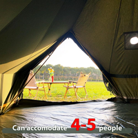 Tente cloche de luxe en toile de coton double couche, imperméable, pour le camping quatre saisons, avec 3 chambres et un salon, installation rapide